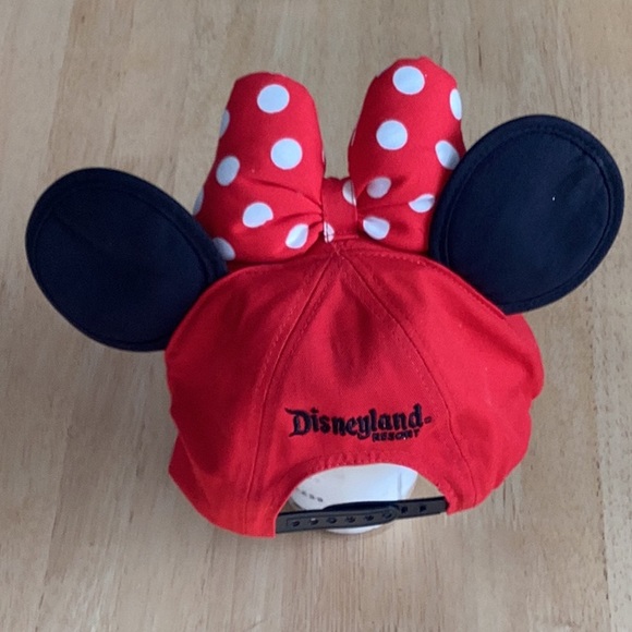 Disney Minnie Mouse Ears Hat Polka Dot Bow Brim - Picture 2 of 7